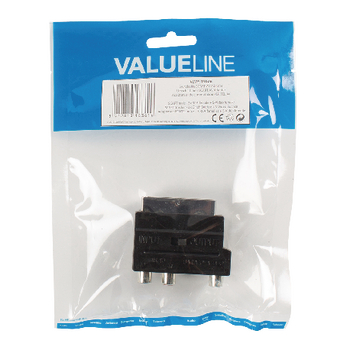 VLVP31902B Scart-adapter schakelbaar scart male - s-video female + 3x rca female zwart Verpakking foto